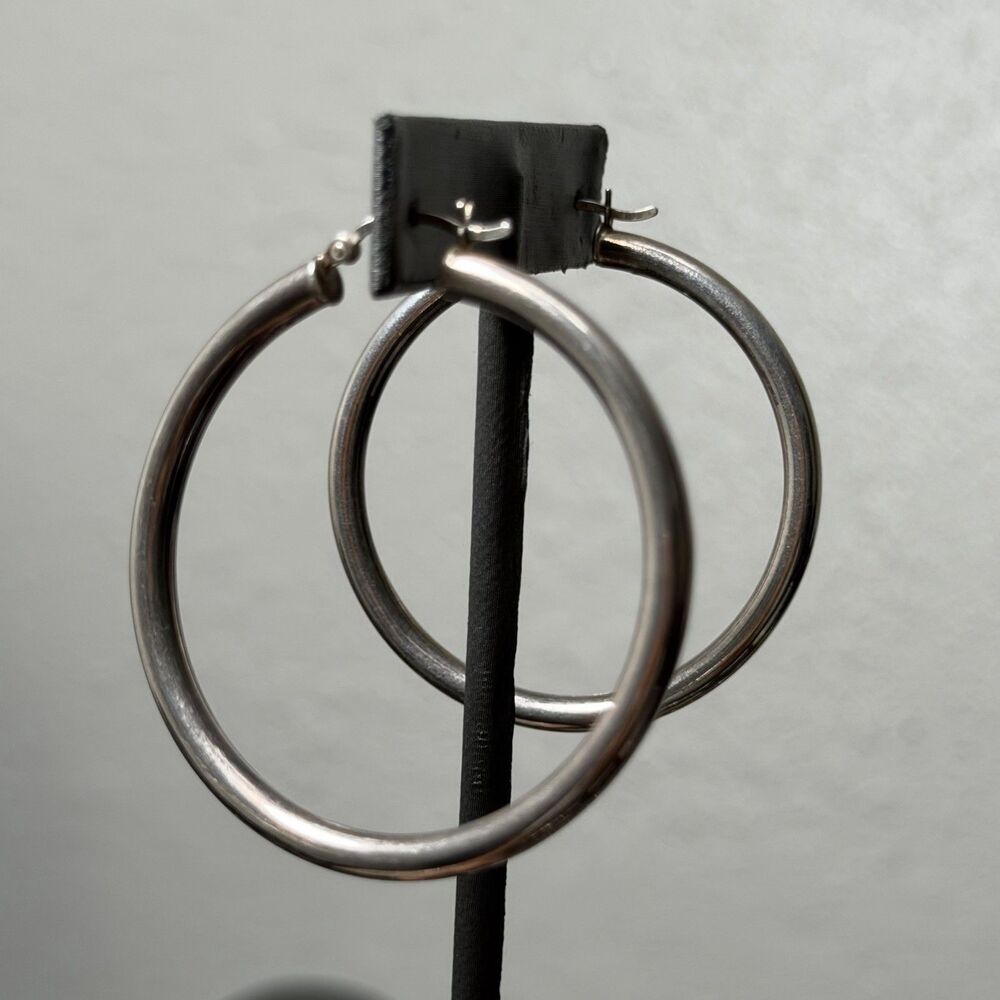 Sterling Silver Dangle Hoop Earrings
